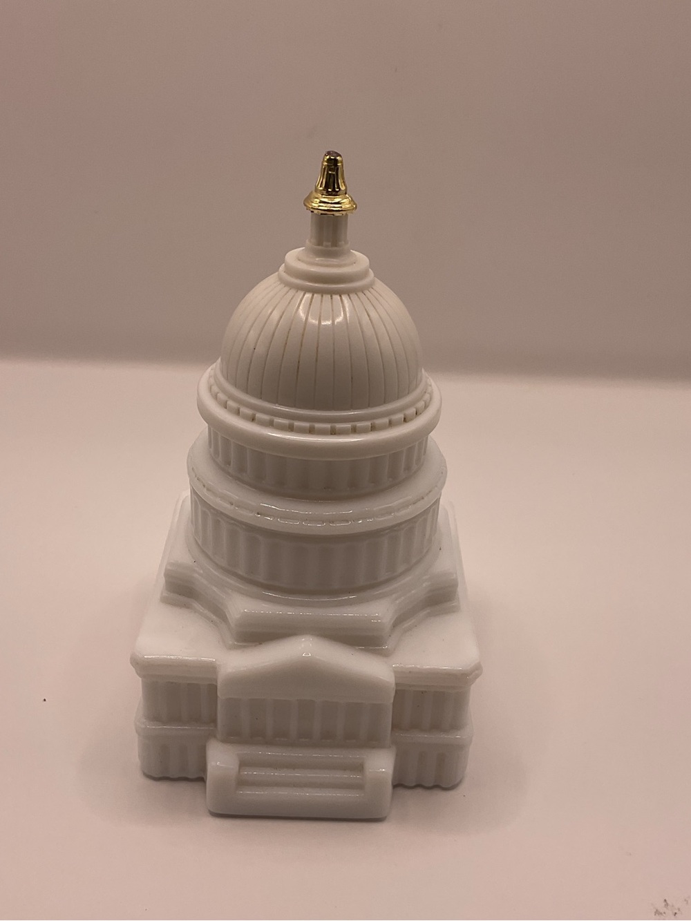 Vintage Avon "The Capitol" Milk Glass Full Decanter U.S. Capitol Building 1976
